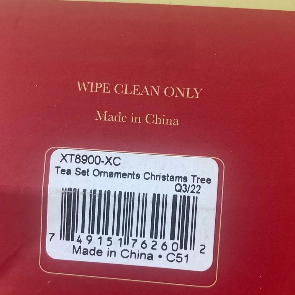 Spode Christmas Tree Tea Set Ornaments - Festive Green and White - Picture 4 of 6